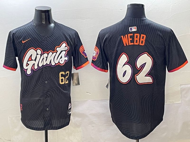 Men San Francisco Giants #62 Webb Black Joint Name Nike 2025 MLB Jersey style 3->san francisco giants->MLB Jersey